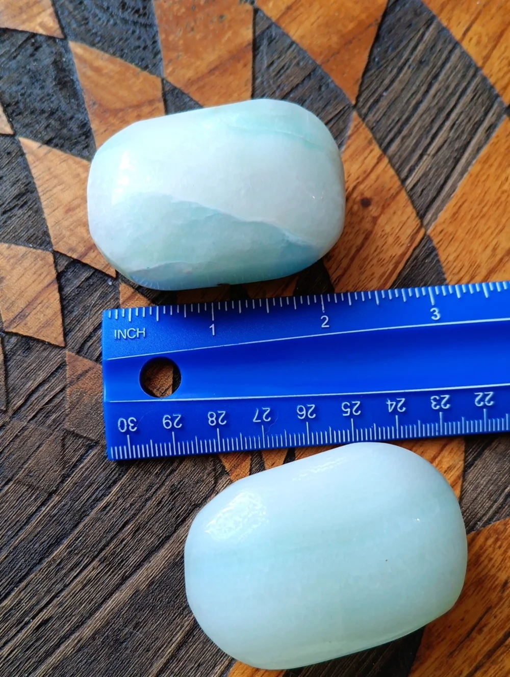 Green Calcite Crystal Palm Stone (1)